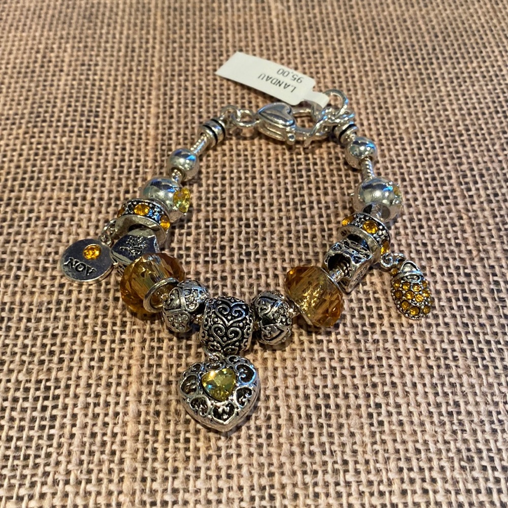 Landau November birthstone charm bracelet. NWT.